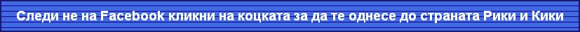 Следи не на Facebook кликни на коцката за да те однесе до страната Рики и Кики